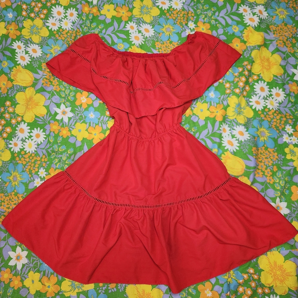 Buddy Basic Red Ruffle Dress